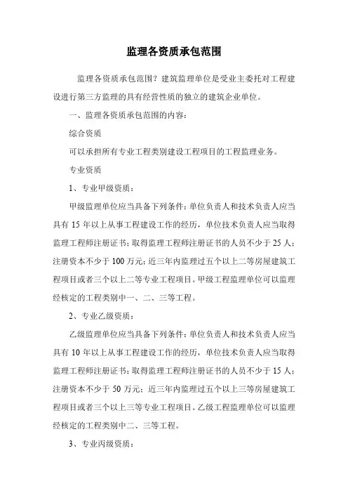 监理各资质承包范围.doc