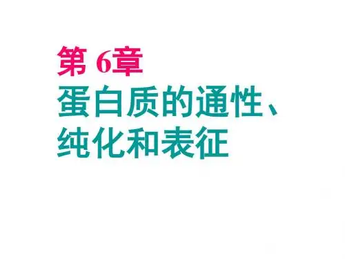 6章蛋白质的分离纯化和表征-教学用