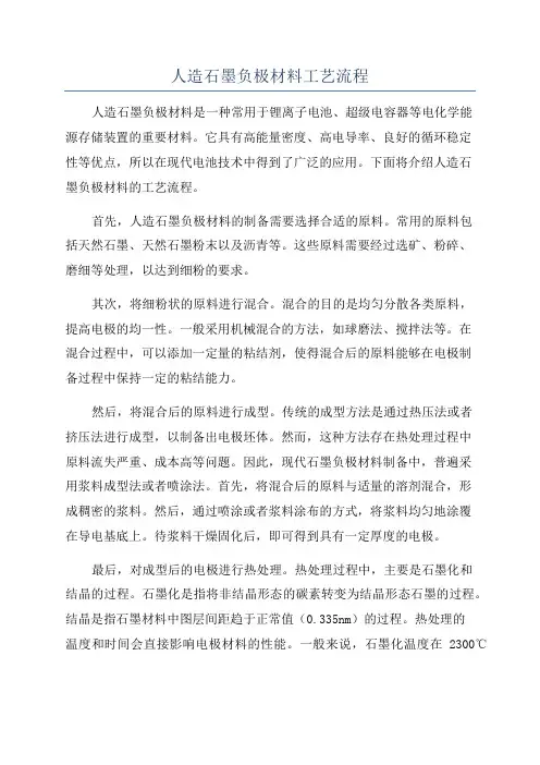 人造石墨负极材料工艺流程