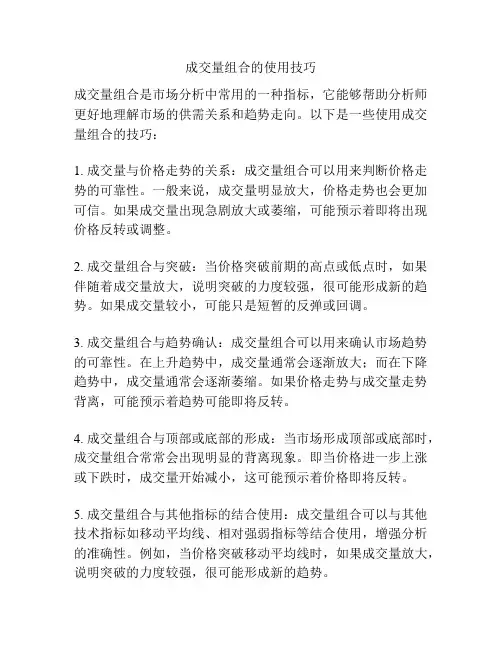 成交量组合的使用技巧