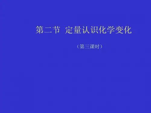 沪教版九年级化学定量认识化学变化—3
