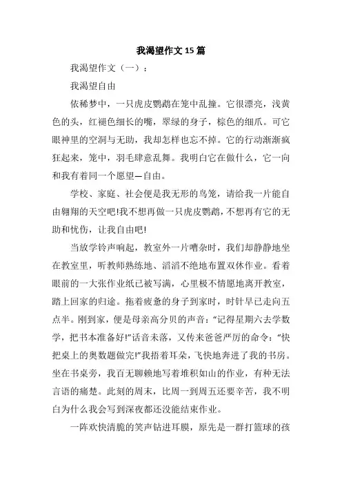 我渴望作文15篇