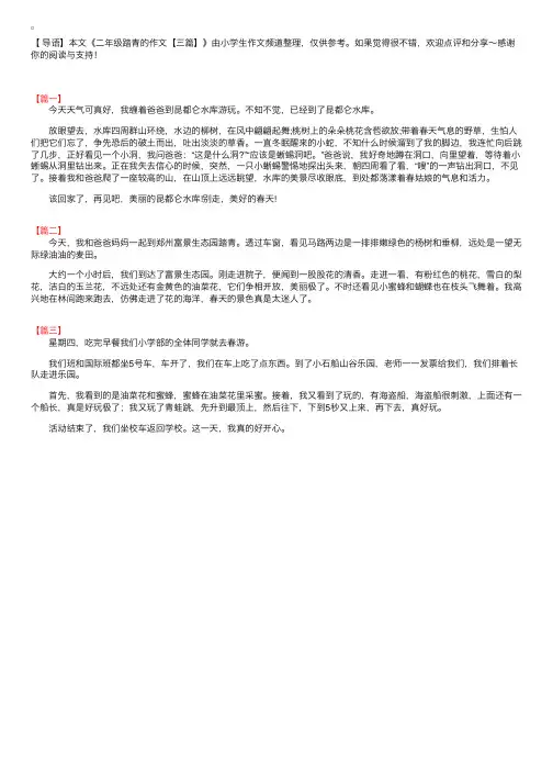 二年级踏青的作文【三篇】