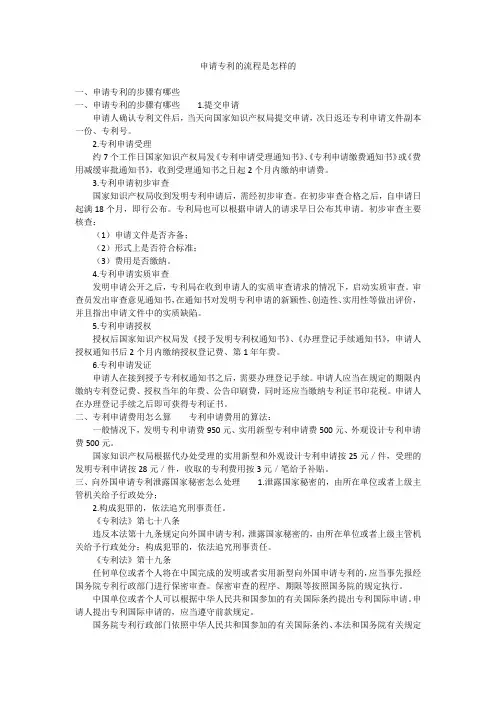 申请专利的流程是怎样的