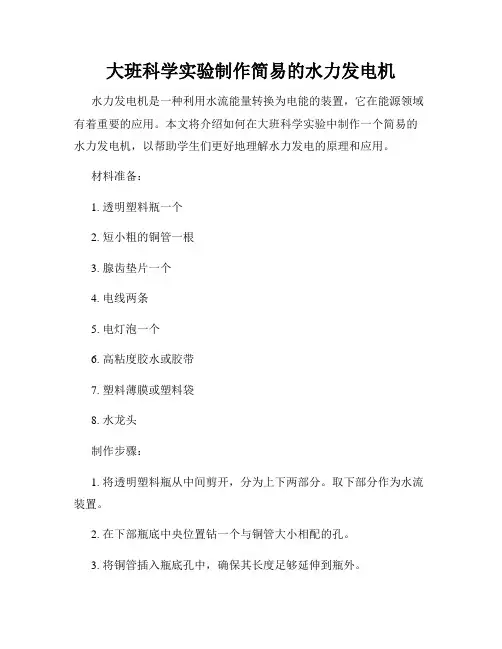大班科学实验制作简易的水力发电机