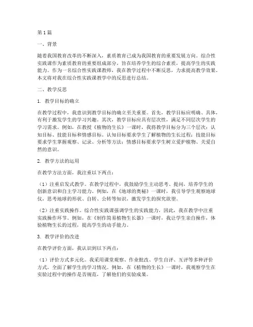 综合性实践课教学反思(3篇)
