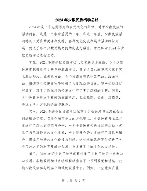 2024年少数民族活动总结