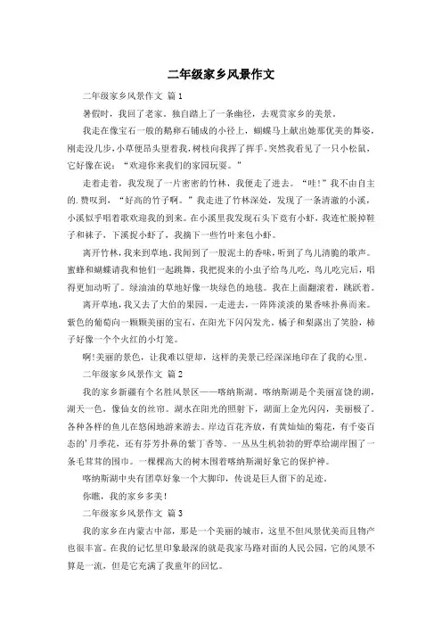 二年级家乡风景作文