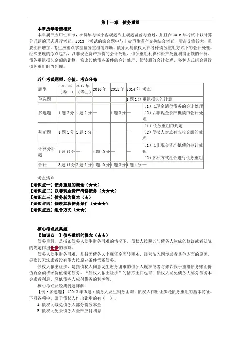第十一章债务重组
