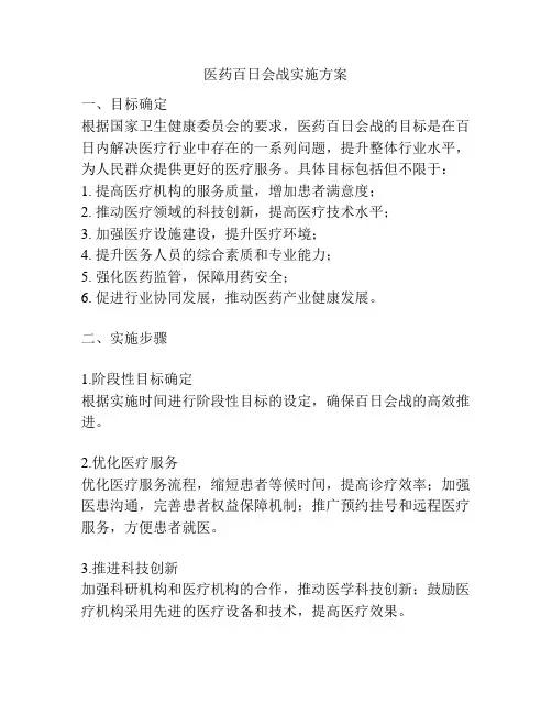 医药百日会战实施方案
