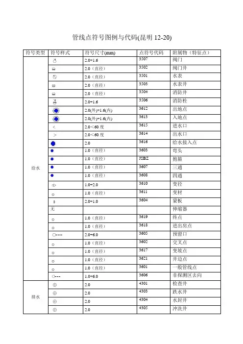 管线点符号图例与代码(12-20)