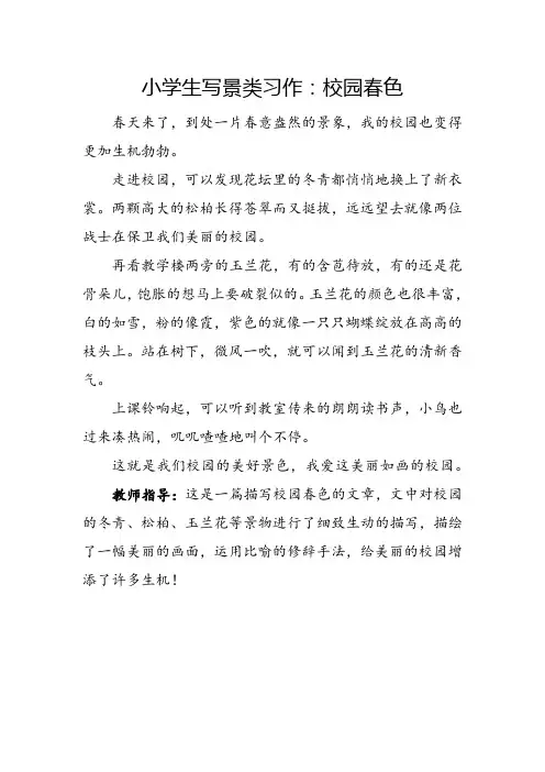 小学生写景类习作：校园春色