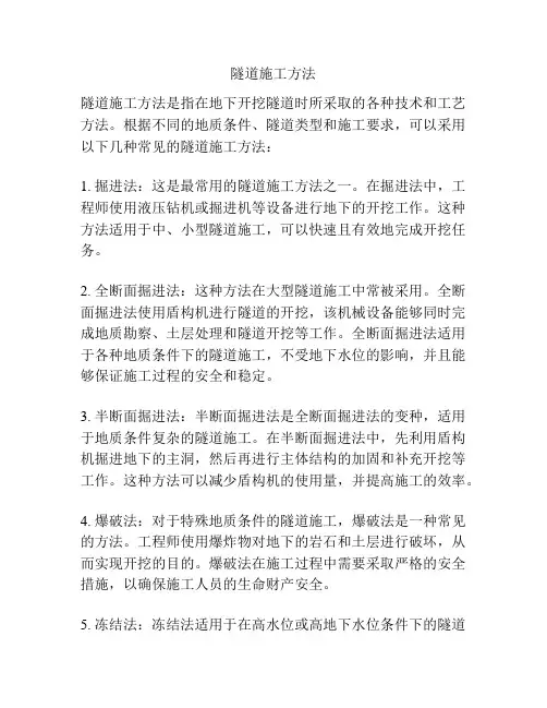隧道施工方法