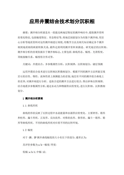 应用井震结合技术划分沉积相
