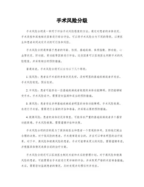 手术风险分级