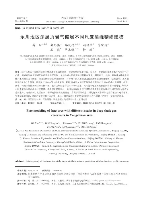 永川地区深层页岩气储层不同尺度裂缝精细建模