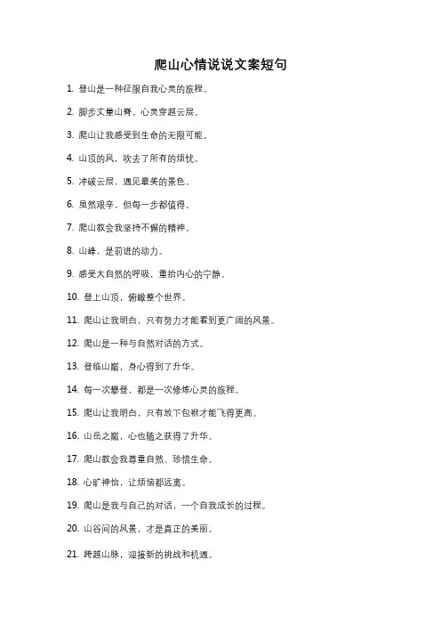 爬山心情说说文案短句