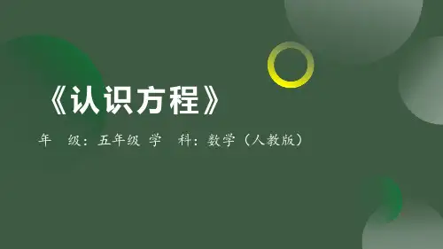 小学数学五年级上册人教版 方程的意义 课件(共24张PPT)