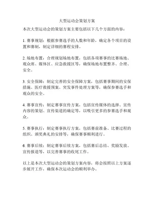 大型运动会策划方案