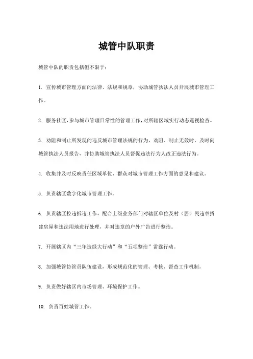 城管中队职责