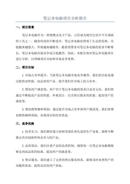 笔记本电脑项目分析报告