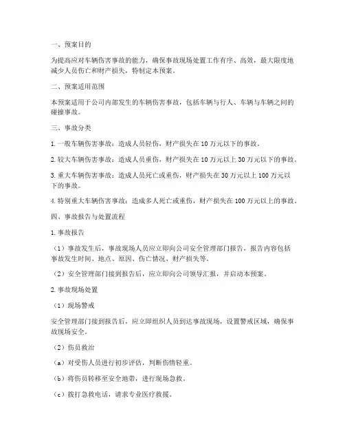车辆伤害事故现场处置预案