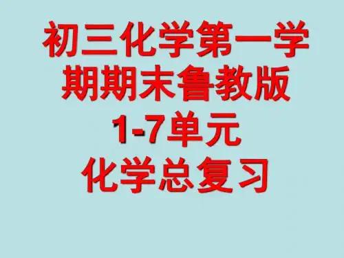 鲁教版初三化学上册复习1-7