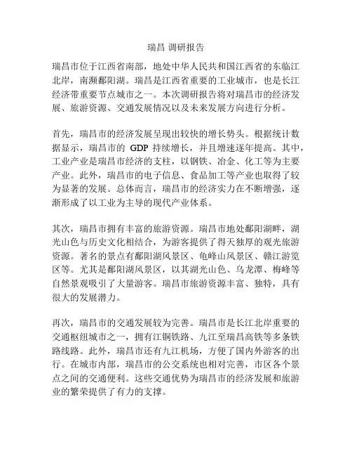 瑞昌 调研报告