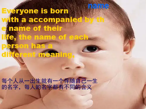 关于姓名的英语PPT课件