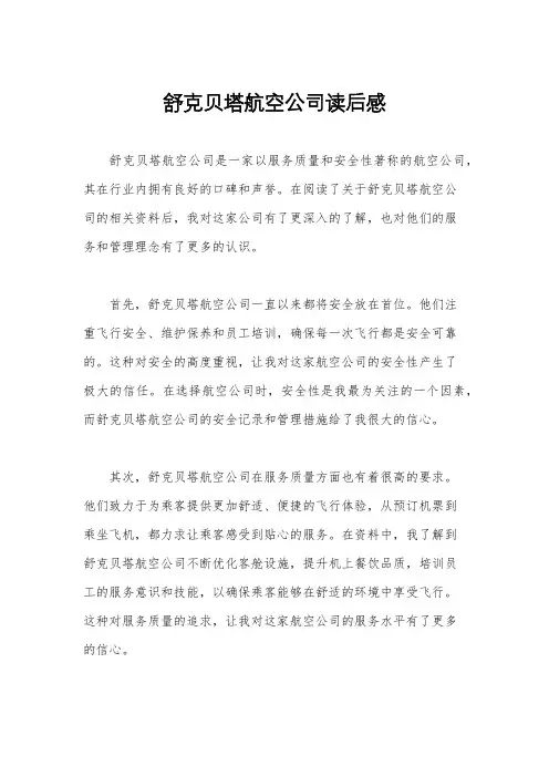 舒克贝塔航空公司读后感