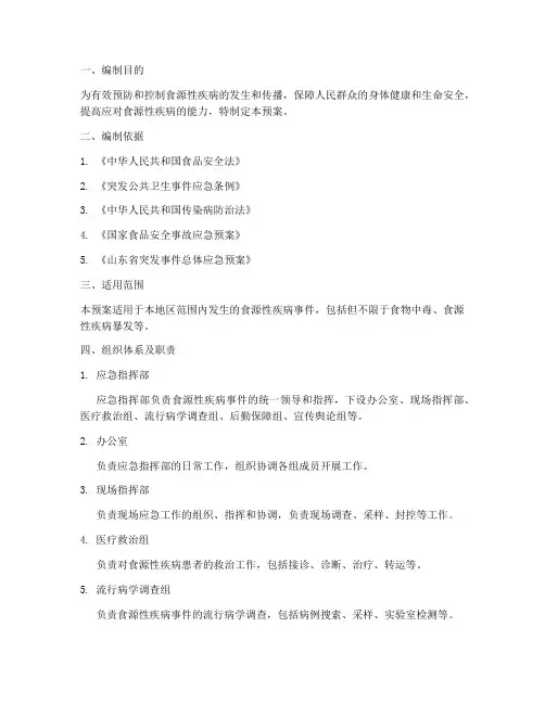 食源性疾病处置应急预案