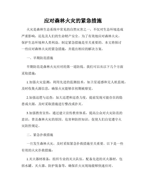 应对森林火灾的紧急措施