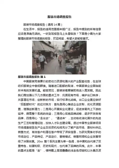 服装市场调查报告
