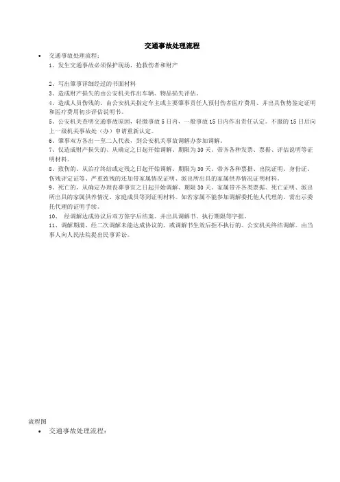 交通事故处理流程图