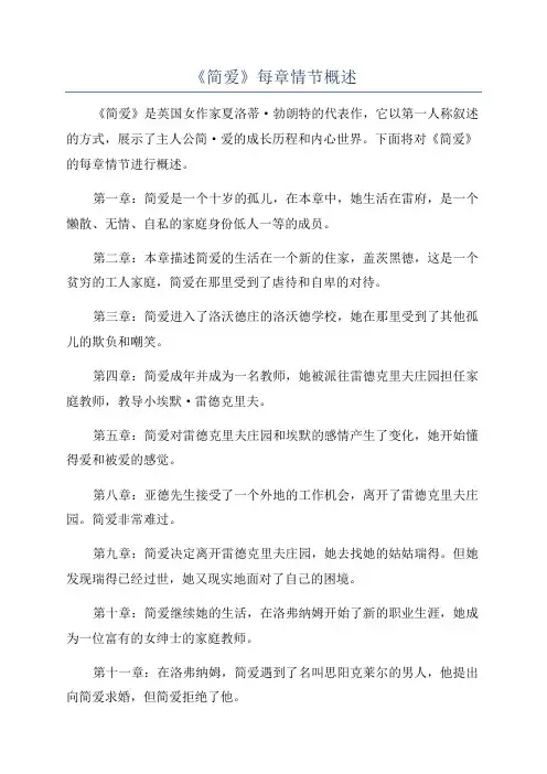 《简爱》每章情节概述