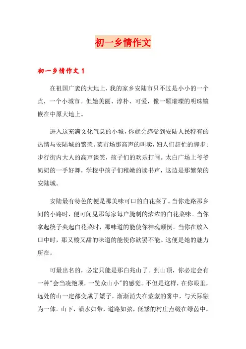 初一乡情作文