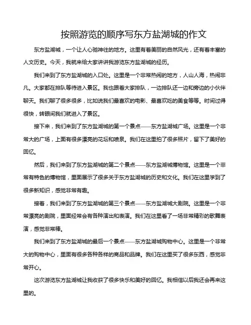按照游览的顺序写东方盐湖城的作文
