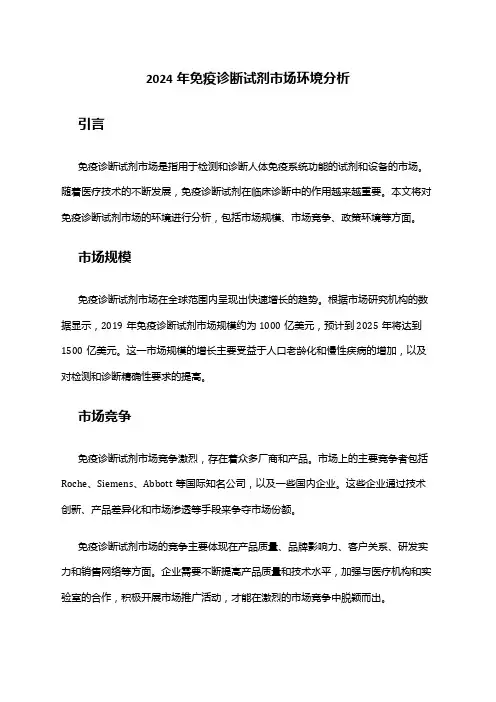 2024年免疫诊断试剂市场环境分析