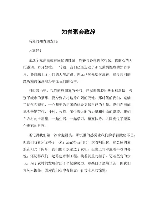 知青聚会致辞
