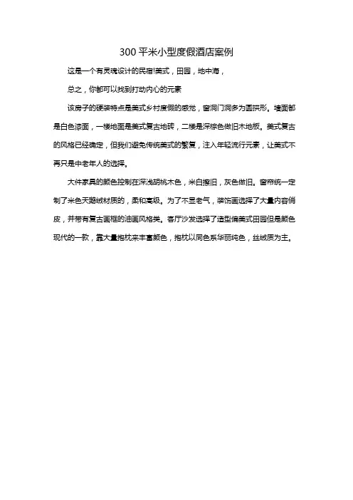 300平米小型度假酒店案例