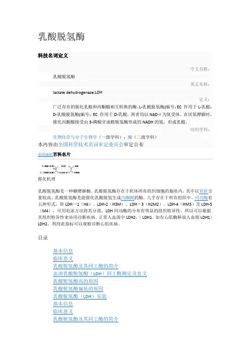 乳酸脱氢酶