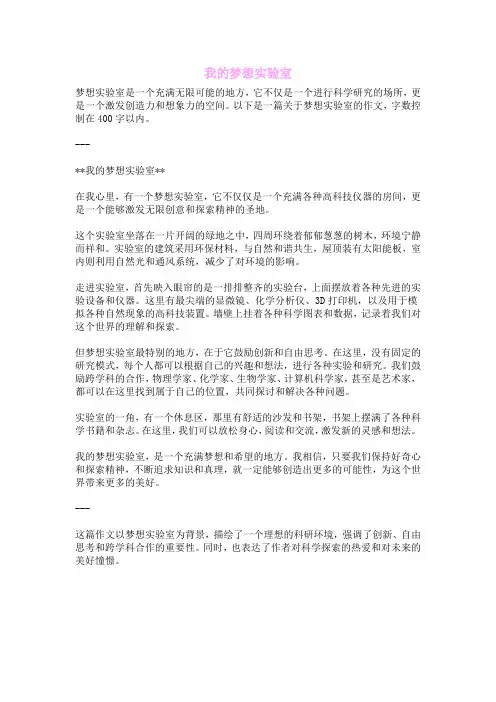 我的梦想实验室
