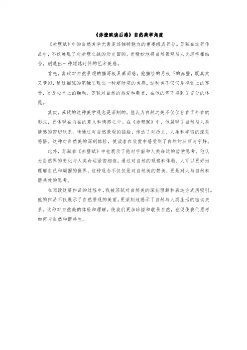 《赤壁赋读后感》自然美学角度
