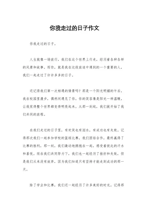 你我走过的日子作文