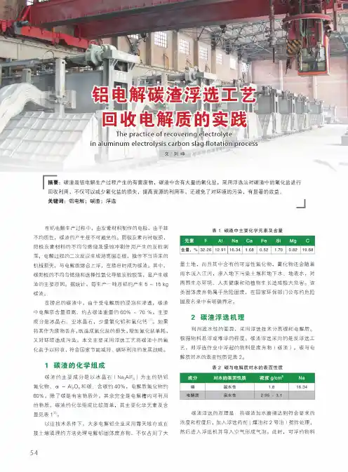 铝电解碳渣浮选工艺回收电解质的实践