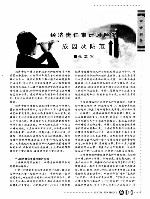 经济责任审计风险的成因及防范