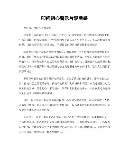 叩问初心警示片观后感