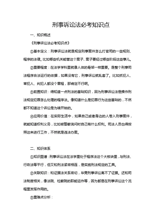刑事诉讼法必考知识点