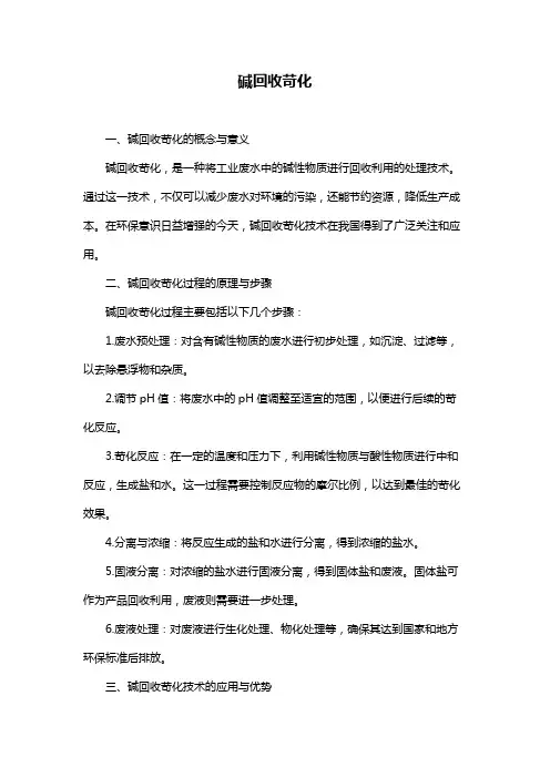 碱回收苛化