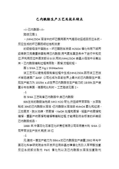 己内酰胺生产工艺及技术特点